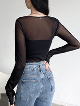 Top de una pieza de malla transparente